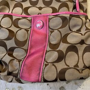 Coach Khaki and Fuchsia Bag-Bad Condition-Craft Project